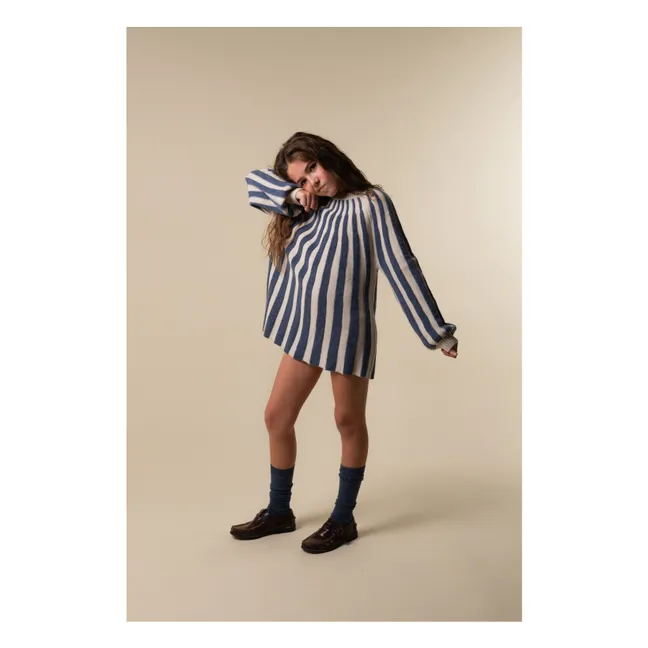 Stripes Dress | Grey blue