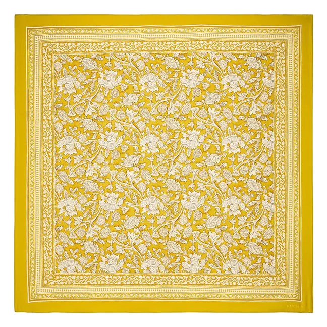Foulard Romy Mountain Avens Soie Habutai - Collection Femme | Jaune