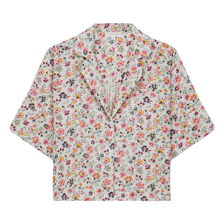 Pyjama Louka Wild Flowers Double Gaze de Coton Bio - Collection Femme | Crème- Image produit n°1