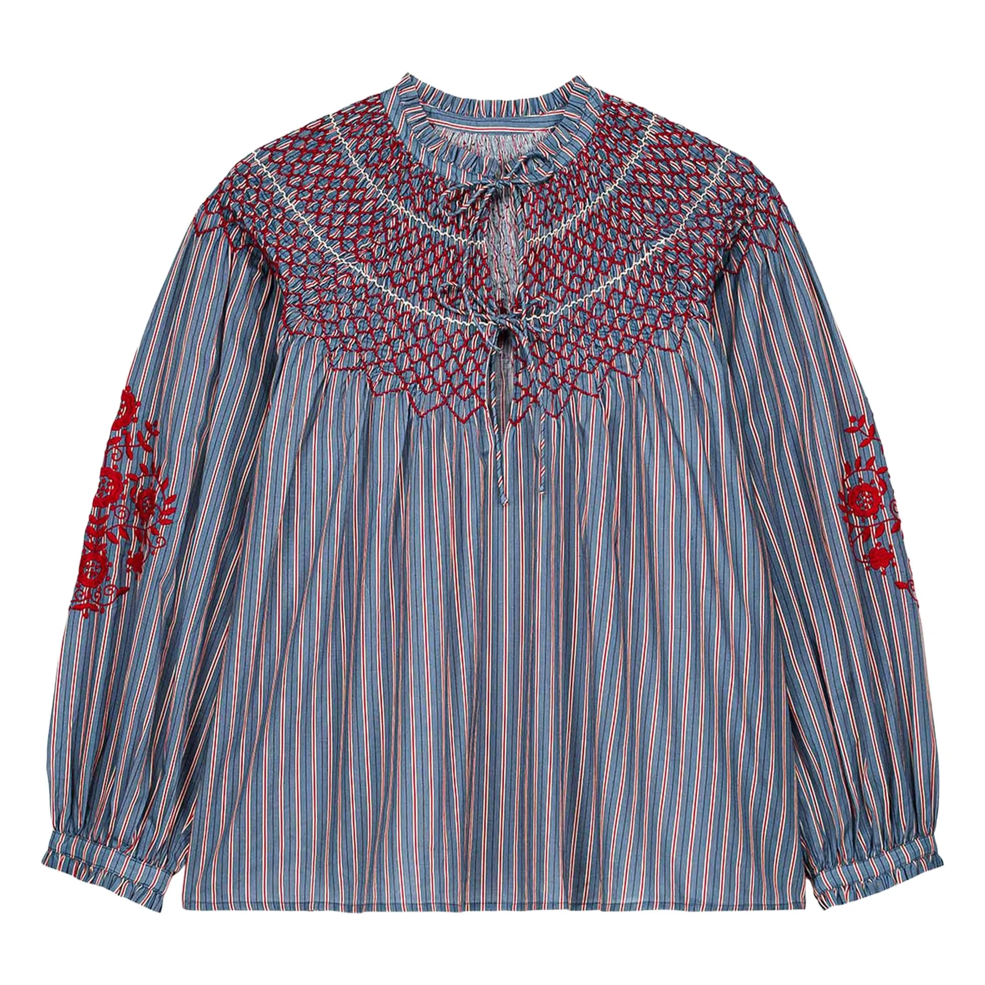 Louise Misha Women's Steel Blouse Pal Rayée Voile De Coton - Collection