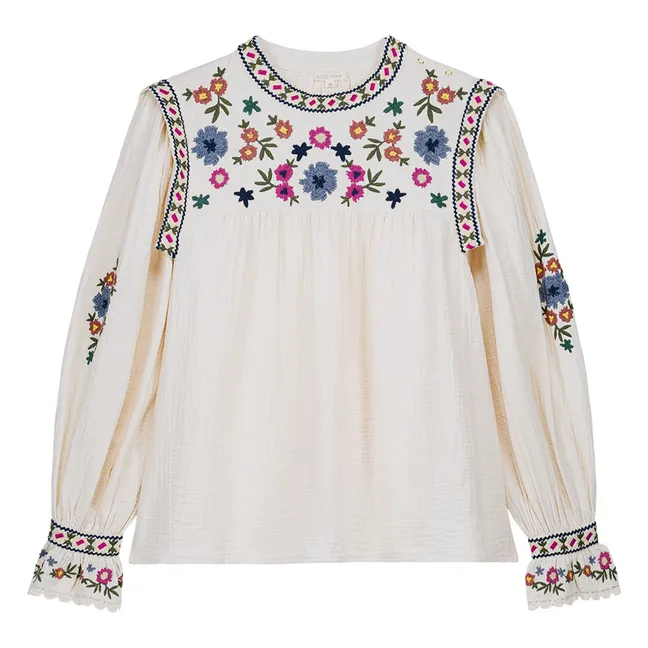 Blouse Izza Double Gaze de Coton Bio - Collection Femme | Crème