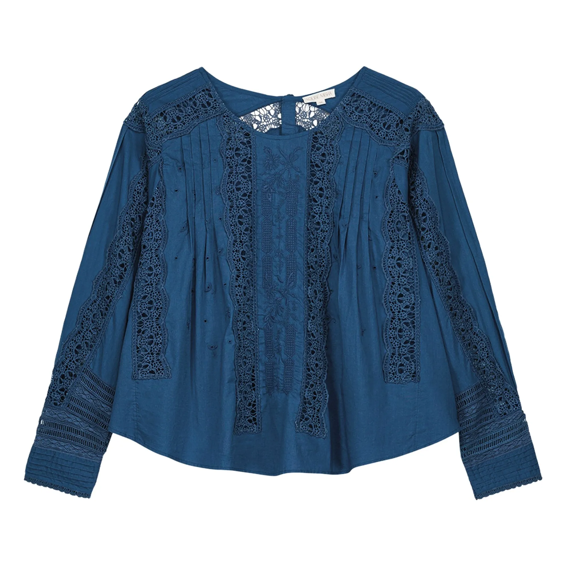 Louise Misha Women's Blue Blouse Jeannine Voile De Coton Bio - Collection