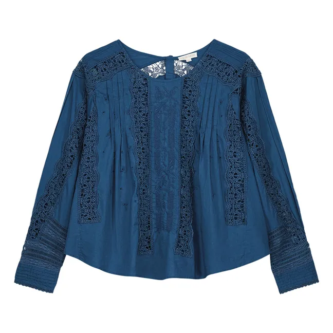 Blusa Jeannine Voile de Coton Bio - Colección de mujer | Azul