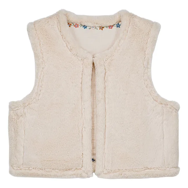 Veste Sans Manches Réversible Renée Double Gaze Coton Bio - Collection Femme | Crème