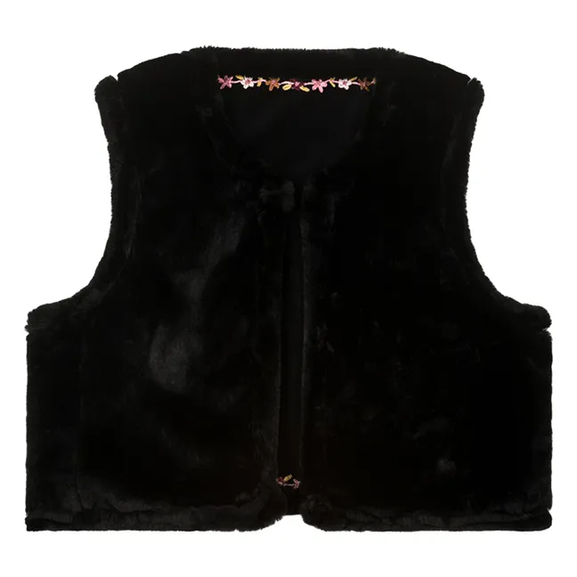 Renée Velours Jacke ohne Ärmel mit Wendefunktion - Damenkollektion | Schwarz