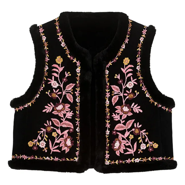 Chaqueta sin mangas reversible Renée Velours - Colección Mujer | Negro