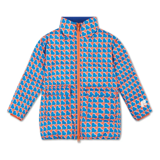 Chaqueta de plumón Corazones de fibra reciclada | Rojo