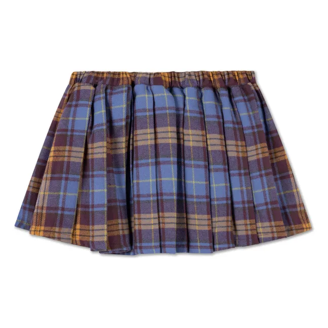 Jupe Plissée Carreaux | Bleu