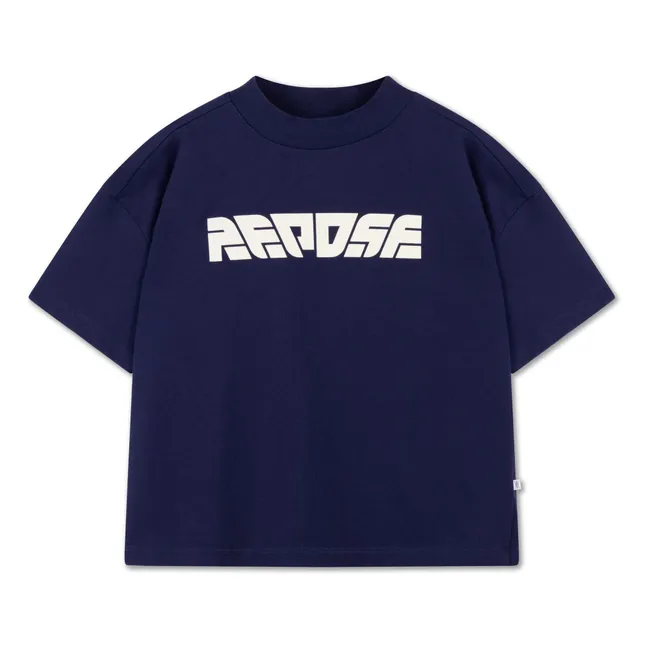 T-shirt Boxy Coton Bio | Bleu marine