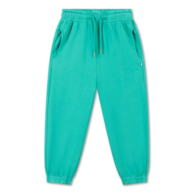 Jogger con cordón de algodón orgánico | Turquoise