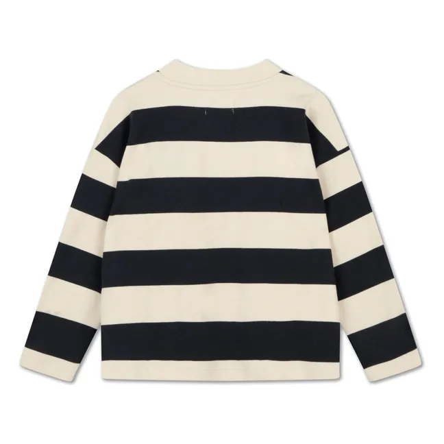 Sudadera de rayas de algodón orgánico | Beige