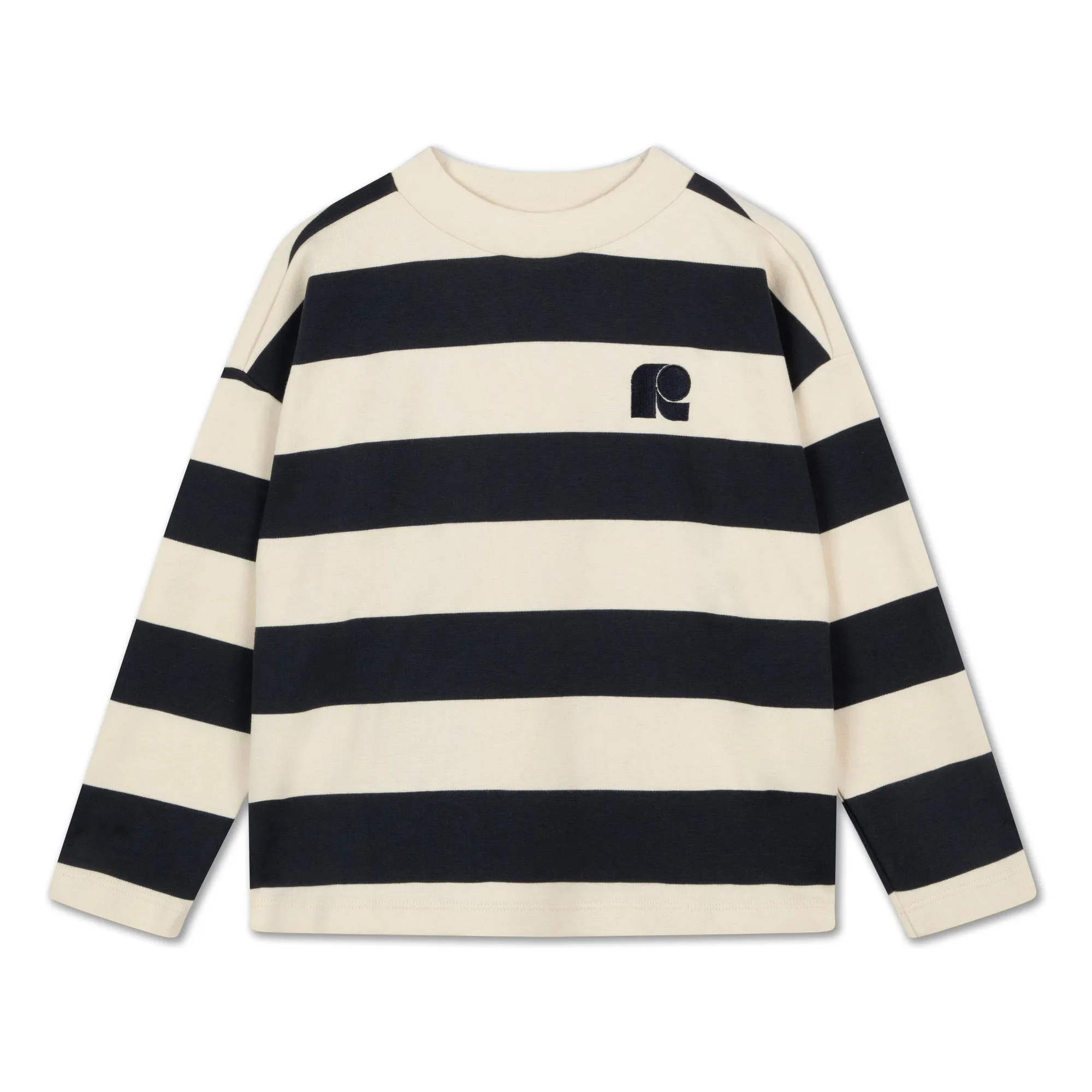 Repose Ams Beige Organic Cotton Striped Sweatshirt
