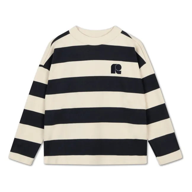 Sudadera de rayas de algodón orgánico | Beige