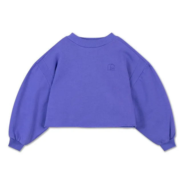 Sweat Crop Top Algodón orgánico | Azul