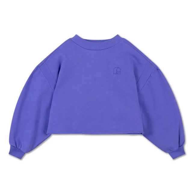 Sweat Crop Top Coton Bio | Bleu