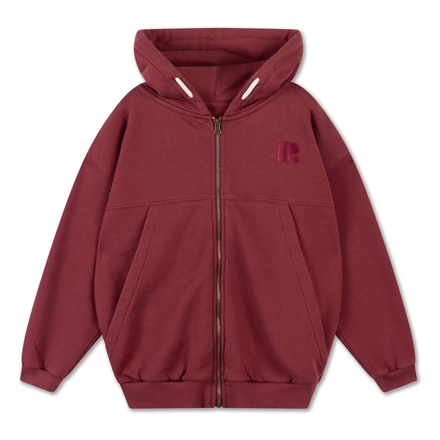 Repose Ams Burgundy Organic Cotton Zip-Up Sweatshirt