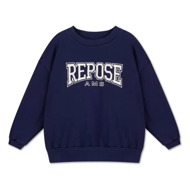Sudadera de algodón orgánico Cozydrop REPOSE AMS | Azul Marino