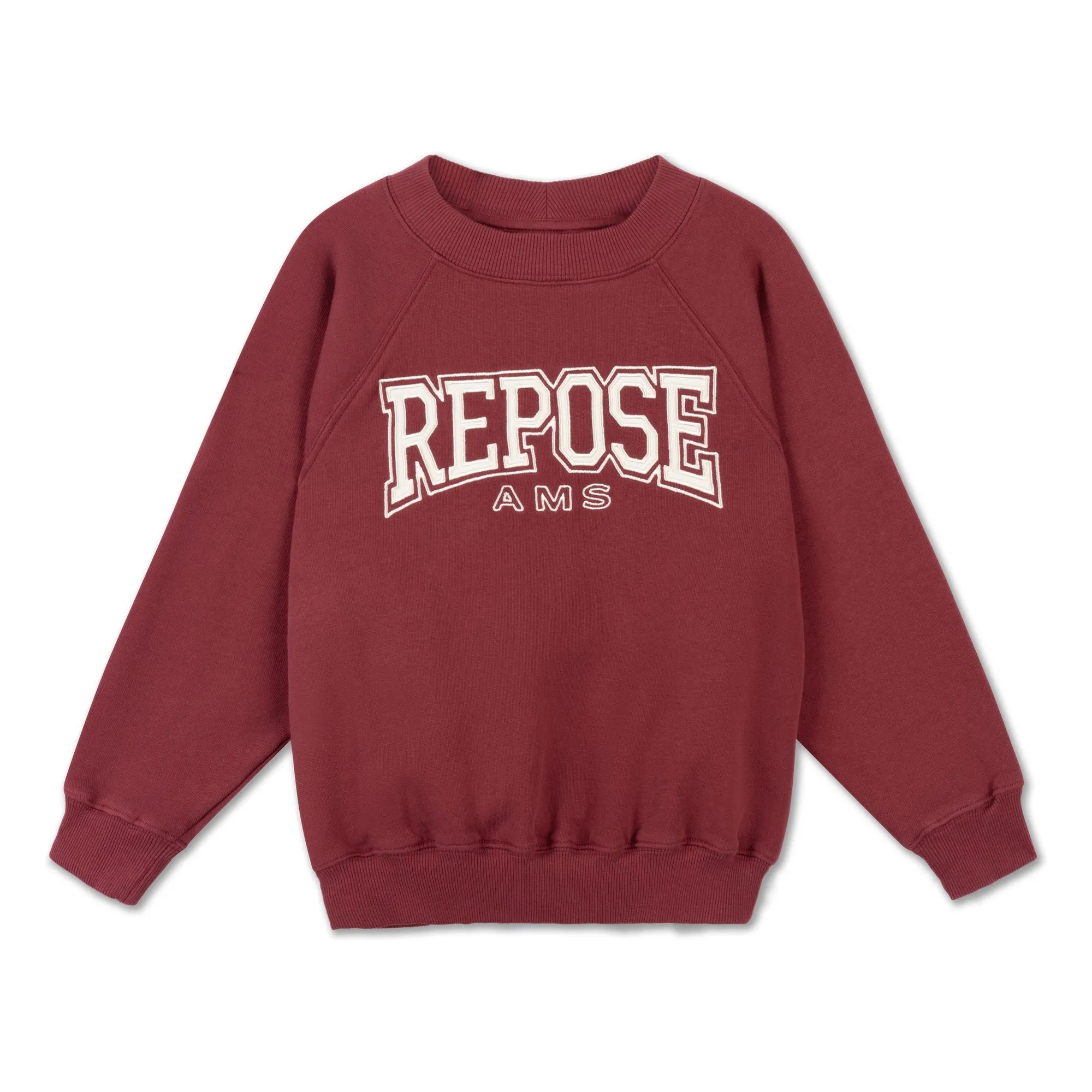 Repose Ams Burgundy Organic Cotton Raglan Sweatshirt