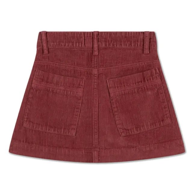 Jupe Boutonnée Coton Bio | Rouge