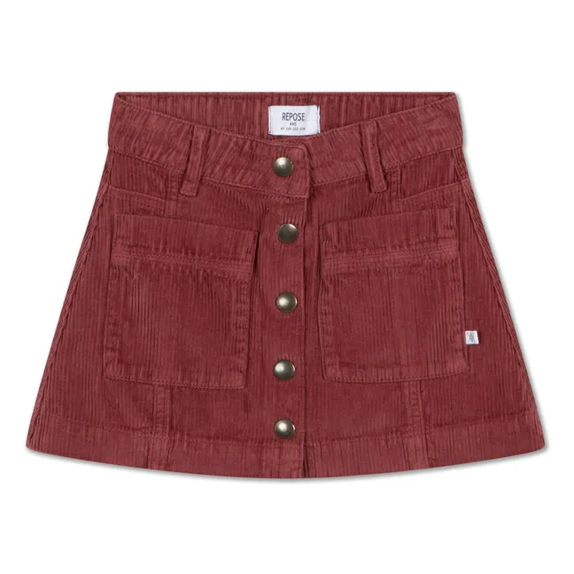 Falda abotonada Algodón orgánico | Rojo