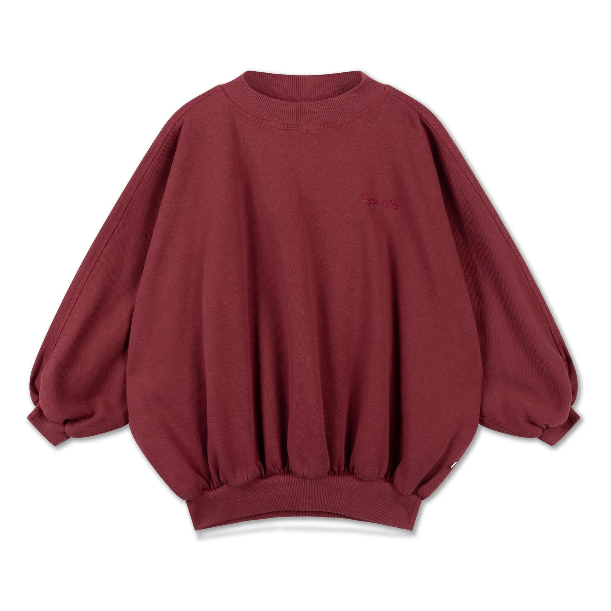 Repose Ams Burgundy Sweat Crop Top City Organic Cotton