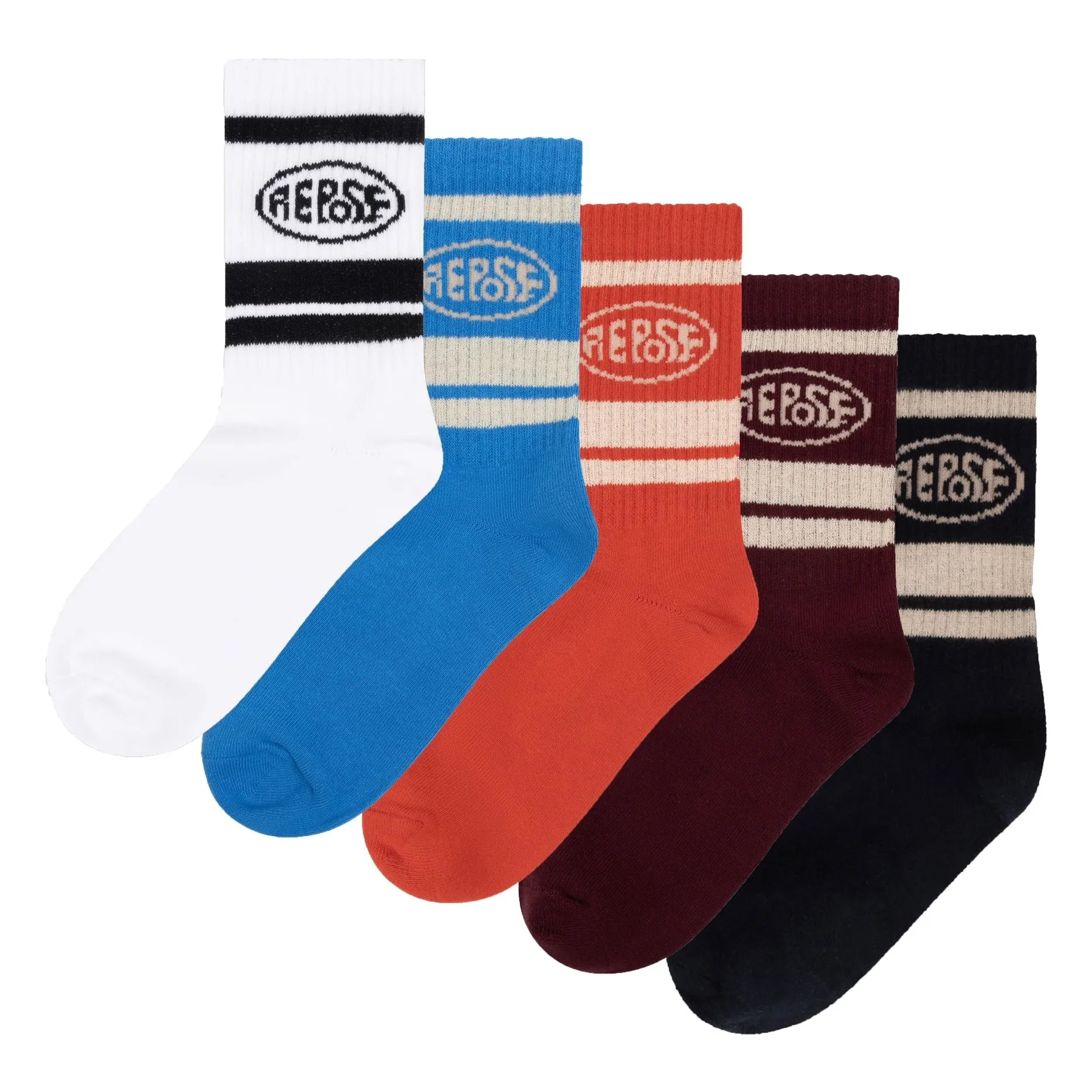 Lot de 5 Paires de Chaussettes Logo | Bleu- Image produit n°0