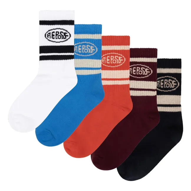 Lot de 5 Paires de Chaussettes Logo | Bleu