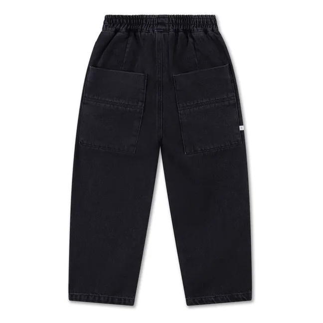 Pantalón con cintura elástica Algodón orgánico | Negro