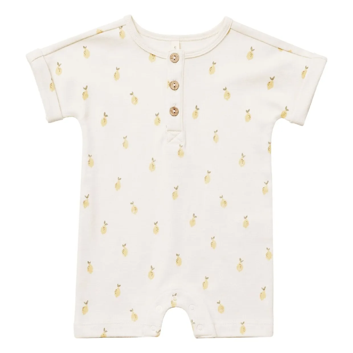 Combishort Boutonnée Citrons | Blanc cassé- Image produit n°0