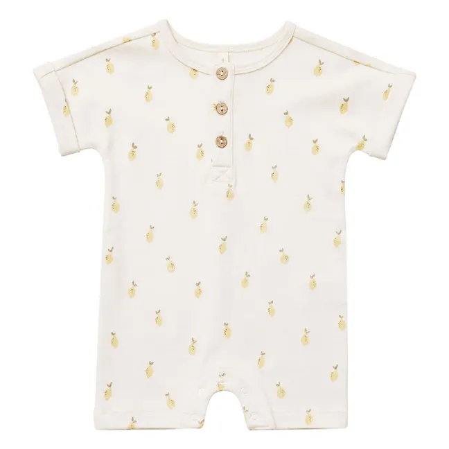 Combishort Boutonnée Citrons | Blanc cassé