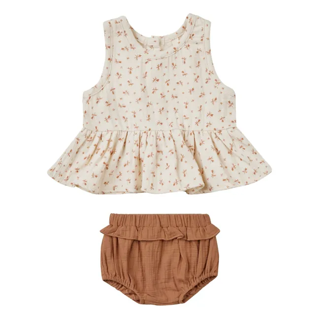 Flowered Top and Bloomer | Clay