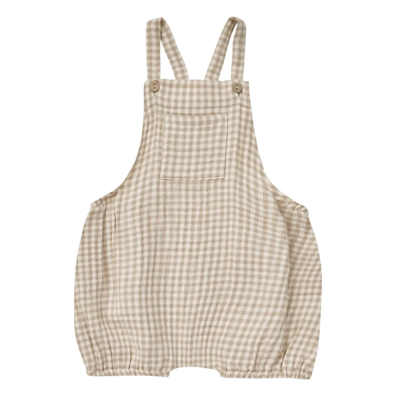 Quincy Mae Taupe Brown Vichy Romper