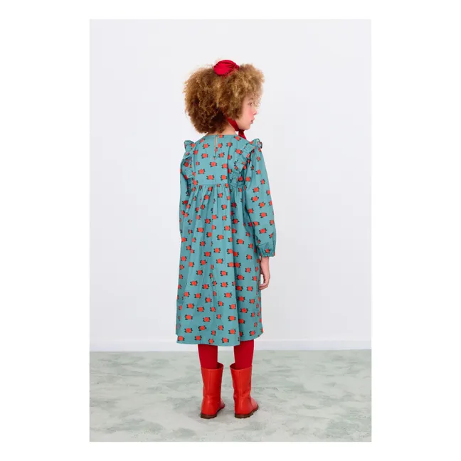 Robe Camelias Popeline | Turquoise