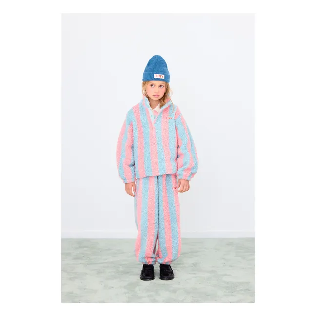 Jogger Façon Sherpa Rayé | Rose