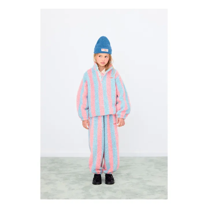 Jogger Façon Sherpa Rayé | Rose- Image produit n°1