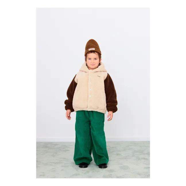 Sweat Façon Sherpa Colorblock | Beige