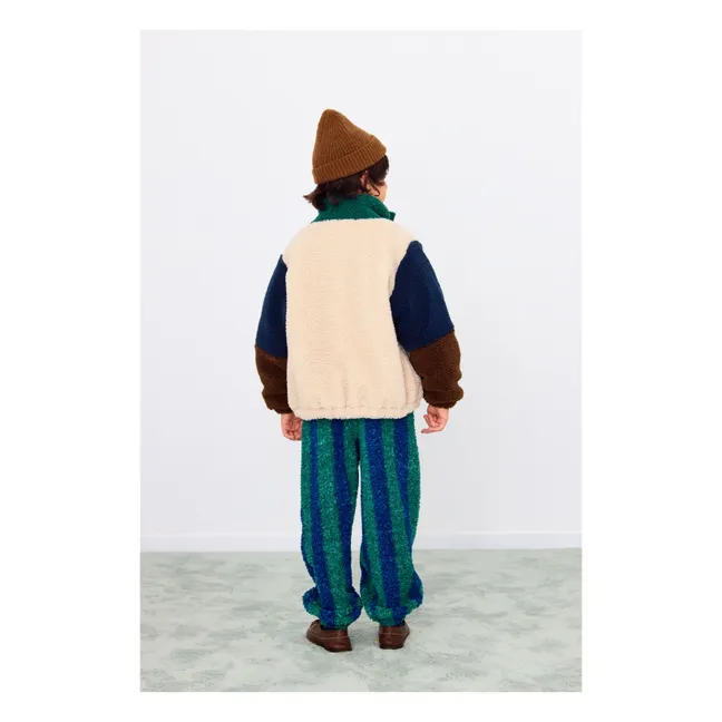 Veste Façon Sherpa Colorblock | Beige