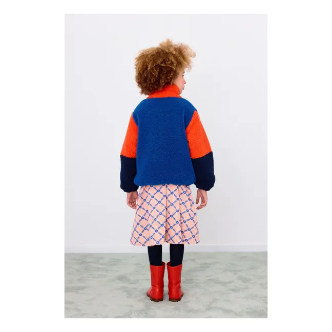 Veste Façon Sherpa Colorblock | Bleu