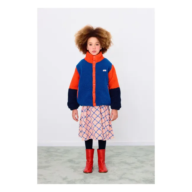 Veste Façon Sherpa Colorblock | Bleu