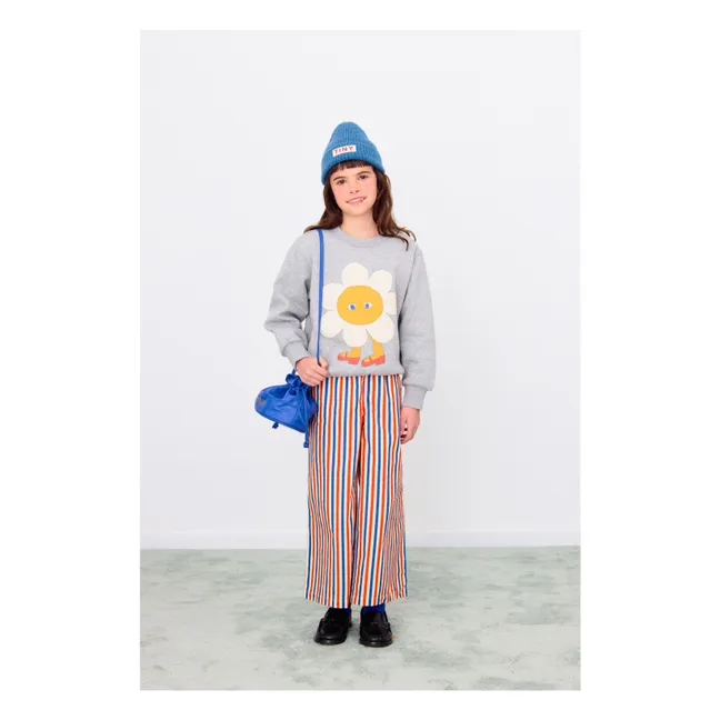 Sweat Fleur Coton Bio | Gris chiné