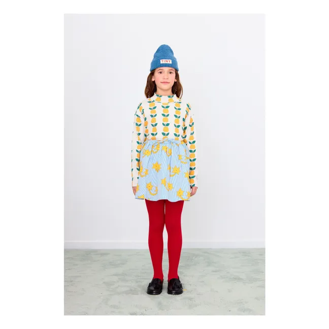 Rollkragenpullover aus Bio-Baumwolle mit Rippstrick | Cremefarben