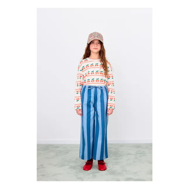 T-shirt Côtelé Cerises Coton Bio | Crème