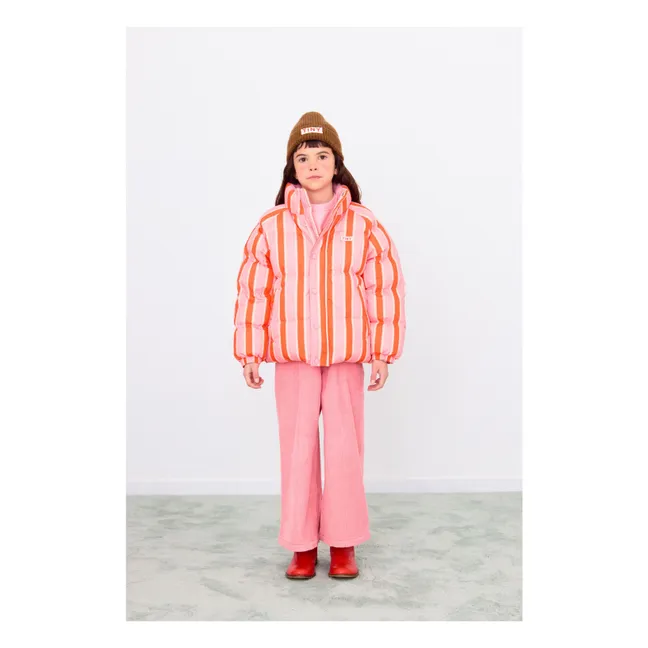 Doudoune Retro Rayée | Rose