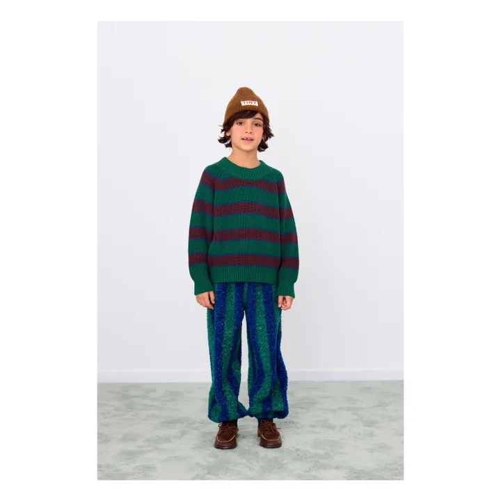 Pull Rayé Laine | Vert- Image produit n°1