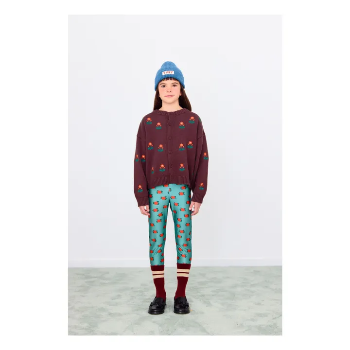 Cardigan Fleurs Laine | Marron- Image produit n°1