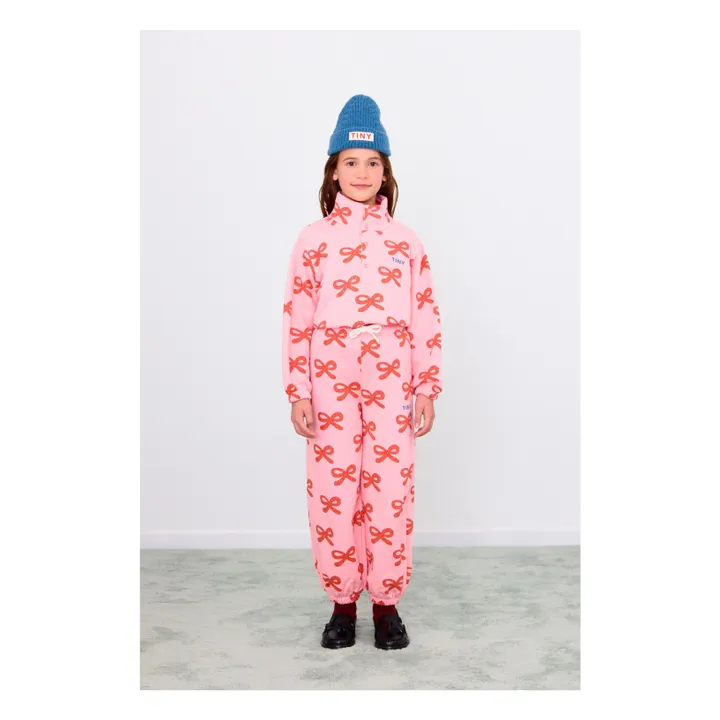 Sweat Col Montant Nœuds Coton Bio | Rose- Image produit n°1