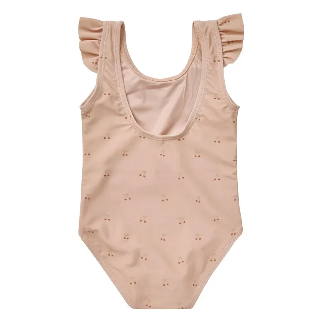 Cherry 1-piece swimsuit | Powder pink