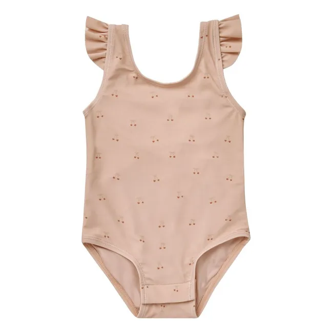 Cherry 1-piece swimsuit | Powder pink