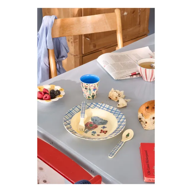 Melamine soup plate - Rice x Nathalie Lété | Blue