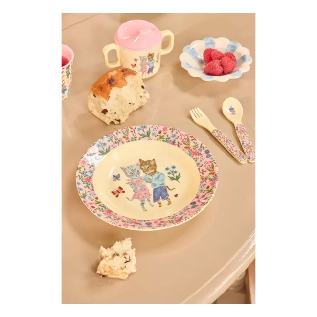 Melamine soup plate - Rice x Nathalie Lété | Pink